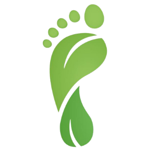 Logo forma del piede colore verde